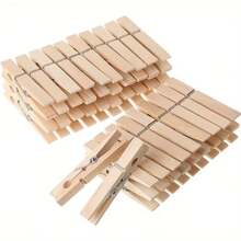 50pcs Mini Clips, Mini Wooden Clips For Clothes, Decorative Photo Clips, Wood Clips For Notes, Suitable For Christmas, Birthday Gift - Multicolor - View 2