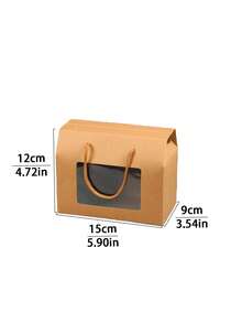 4 件/8 件大号白色手持开窗礼品盒，小号黑面包/糕点/马卡龙/糖果/饼干盒，适用于生日礼物、派对礼物、婚礼、零食包装 - 彩色 - 查看 2