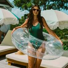 Bouée de piscine gonflable, anneau de natation transparent et épais pour adulte, extra large et mignon sous les bras, de sauvetage, accessoires de plage essentiels