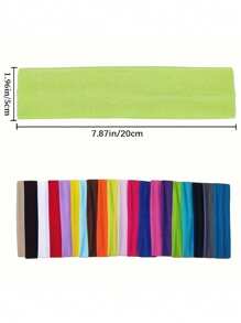 1 Peça de Faixa de Cabeça Elástica Colorida com Cores Ricas - Absorvente de Suor, Faixa de Cabeça Esportiva Elástica, Adequada para Yoga e Fitness, Várias Cores Sólidas, Tricô de Poliéster, Confortável o Ano Todo