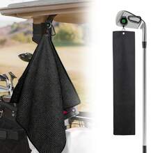 FINGER TEN Golf Towels For Golf Bags With Strong Magnetic Retractable Carabiner 24''X16'' Lightweight Absorbent Microfiber Waffle Pattern Tri-Fold Towel 1 Pack