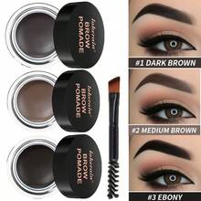 lakerain 6 Colors Eyebrow Enhancers Makeup Waterproof 3D Natural Eye Brow Pomade Eyebrow Gel With Brush Long-Lasting Professional Makeup - 彩色 - 查看 2