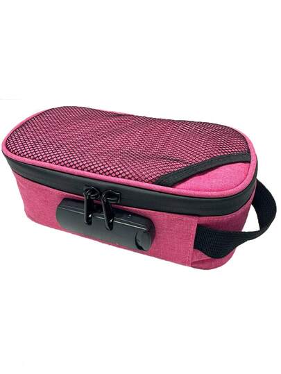 Luktsäker väska med lås, kolfiberfodrad luktsäker behållare för reseförvaring