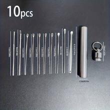 10pcs Stainless Steel Ear Wax Removal Tool Set Spiral Rotating Ear Picking Spoon & Ear Picker Spoon For Cleaning & Collecting Ear Wax-Perfect As A Gift For Friends And Family - 10pcs - View 8