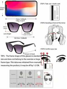 4pcs/Set Oversized Cat Eye Plastic Women's Multi-Color Y2K Classic Portable Runway Basic Casual Glasses Combo, Suitable For Street Photography, Travel, Fashion Accessory - 4pcs Gray Double Tea Purple Pink Purple Gray Combination - View 5