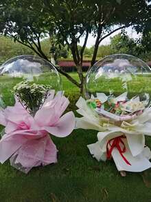 Balon Gelembung Raksasa 30 Inci - Balon Bulat Non-Elastis dengan Dua Nozzle, Cocok untuk Dekorasi Bunga & Makanan Ringan, Dekorasi Pesta Ulang Tahun & Liburan, dan Susunan Hadiah Kejutan - Clear - View 7