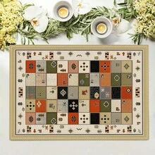 1/4/6/8/12 piezas, manteles de lino impresos lavables, almohadillas protectoras para mesa para interiores y exteriores, adecuadas para fiestas, fiestas y mesas de cocina