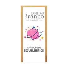 Felicita Capa de Porta Decorativa Tecido Sublimado Meses de Conscientização 3D 0,85x2,10 - Janeiro branco CP-268 - Visão 3