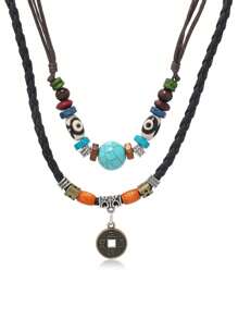 1pc Bohemian Style Necklace Accessory, Displays Unique Personalized And Style, Versatile Casual Decoration For Men And Women