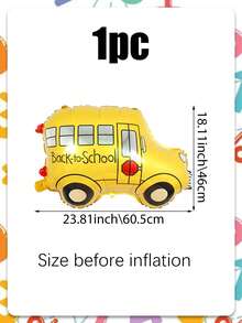 1 件/2 件开学气球套装，包含云朵和巴士主题气球，适用于开学第一天教室装饰、欢迎返校派对、生日派对、拍照道具、室内和室外装饰