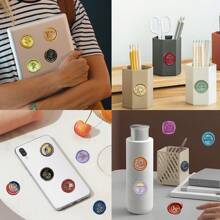 60Pcs Aesthetic Stickers Wax Seals Colorful Gold Wax Seal Stickers Envelope Seals Wax Seal Stickers Wax Stickers For Envelopes Vinyl Stickers Stickers For Water Bottle, Hydroflask, Guitar, Luggage, Phone, Case, Laptop, Skateboard, Gift