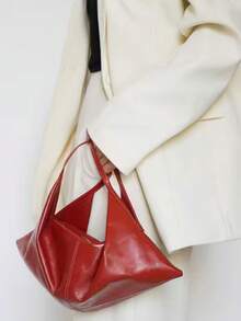 Small Design Cuticle Dull Wind Shoulder Bag Commuter Handbag Tote Bag Side Bag - Red - View 2