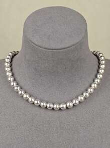 1 Stück glitzernde Perlen Halskette, retro Silber zur Zurschaustellung klassischer Schönheit
