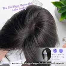 Human Hair Toppers For Women Real Human Hair Mono Top Hair Pieces For Thinning Hair Upgrade 8*12 Cm Top Silk Lace Base Clip In Extensions - SNatural - View 7
