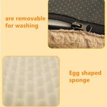 وسادة حيوانات أليفة للكلاب والقطط، حصيرة كينيل، حصيرة أرضية، قابلة للإزالة والغسيل، مناسبة للخريف/الشتاء، تناسب الكلاب الصغيرة/المتوسطة/الكبيرة، حشوة إسفنجية بشكل بيضاوي، قماش بنمط قشر السمك، أنيق، مانع للانزلاق وغير منفذ للرطوبة