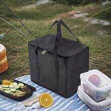 1 pieza Bolsa de lona aislada XL/L, adecuada para camping al aire libre, picnic, comida para llevar y entrega - Bolsa aislada para camping al aire libre, regalo de vacaciones, regalo de verano