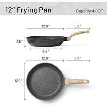 CAROTE Nonstick Frying Pan Skillet,Non Stick Granite Fry Pan Pan Omelet Pans, Stone Cookware Chef's Pan, PFOA,Induction Compatible(Classic Granite, 8-Inch), Family Dinner Supplies, Christmas Party Supplies