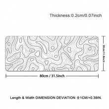 Large Black & White Terrain Graphics Gaming Mouse Pad With Stitched Edges, Non-Slip Rubber Base, Perfect For Computers, Laptops, And Office Desks, Large Mouse Pad