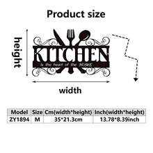 Arte de pared de metal con tema de cocina, decoración de hogar y restaurante de hierro, acento perfecto para Navidad con letrero de nombre personalizado para granja, patio, porche, idea de regalo única, elegante, de moda, contemporánea, personalizada, regalo ideal para novio, novia, papá, mamá, familia, amigos en el Día de San Valentín, Día del Niño, Día del Padre, graduación, boda, inauguración de la casa, sala de estar, dormitorio, oficina, decoración de cocina y comedor del hogar - Multicolor - Ver 18