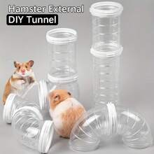 DIY Connectable Hamster Cage Pipes - Flexible Transparent Tunnel For Small Pets, Modular Exercise Tube For Hamster Habitat Design - Multicolor - View 3