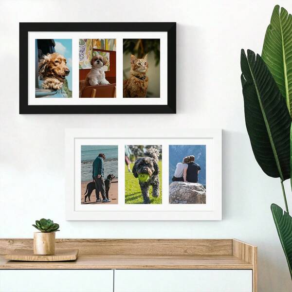 1pc/3pcs Wood Photo Frame, 8"X16"/8"X20" Size, Modern Minimalist Style Decor Frame, Hanging Wall Frame For Dorm, Classroom, Bedroom, Home Office, Mother's & Father's Day Gift