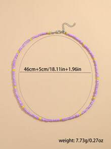 1pc Minimalist Beaded Necklace, Suitable For Daily Wear