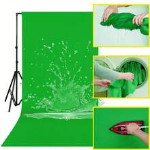 Green Background Cloth 59.06 * 78.74 Inches/78.74 * 118.11 Inches/118.11 * 118.11 Inches/118.11 * 157.48 Inches Portable, Suitable For Live Streaming And Studio Photography, Video Studios, And Portrait Photography With Solid Background Cloth, Available In Multiple Sizes, Live Streaming Background | Professional Photography | Durable And Washable| - Green - View 8