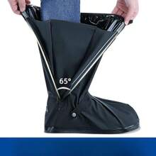 1 Pair Of Black Foldable Portable Rain Shoe Covers, Non-Slip And Waterproof High-Top Shoe Covers, Various Sizes Suitable For Outdoor, School, Office, Home, Travel, Cycling, Shoe Storage On Rainy Days[The Icon Does Not Have English Letters Summer Cooling,Beach,Travel