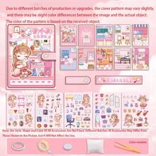 1 set de kit de matériel de livre tranquille DIY, sans découpage requis. Livre d'habillement fait main pour filles et enfants, livre d'autocollants 3D d'habillement, livre éducatif Montessori, livre d'autocollants de décoration thématique pour filles. Fournitures éducatives pour enfants DIY, retour à l'école, anniversaire, Noël, Halloween, Pâques, cadeaux de Thanksgiving