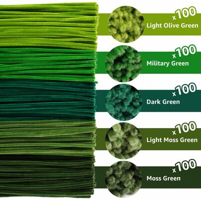 100/500 Pcs Gradient Metallic DIY Pipe Cleaner Projects Chenille Set, Black Green Pink Red Yellow Chenille Stems For Crafts For Festive Gallery Walls & Boutique Window Installations, Best Pipe Cleaner Craft Ideas, Handmade Pipe Cleaner Gifts, Pipe Cleaner Craft Supplies, Unique Pipe Cleaner Crafts, DIY Craft Kits With Chenille Stems, Seasonal Crafting Ideas With Chenille, Chenille Stems For Home Decor