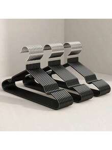 10pcs/20pcs Non-Slip Heavy Duty Clothes Hangers, (15.75"*7.87"), 30-40g/1pc Black Anti-Slip Heavy Clothes Hanger, Bedroom Supplies, Storage Supplies, Premium Durable Storage Solution For Bedroom & Closet - Effortless Hanging, Space-Saving Design, Ideal For Living,Spring,Minimalist,Summer Tops,1pc - Multicolor - View 3