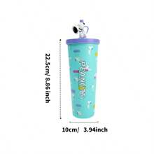 Miniso Taza de acero de doble capa con diseño retro de Snoopy, capacidad grande de 800ml, aislamiento de doble capa, incluye pajita, apto para uso en oficina y hogar, mantiene el calor y el frío (1 pieza)