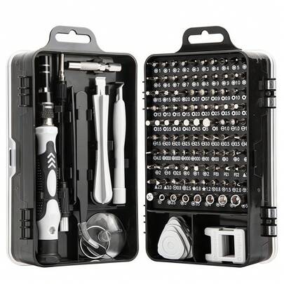 122-teiliges Präzisions-Schraubendreherset mit Magnetspitzen - 32 in 1/115 in 1 professionelles Elektronik-Reparatur-Werkzeug-Set, Laptop, PC, Uhr, Handy - CR-V Stahl Multi-Bit Schraubendreher mit Aufbewahrungskoffer.