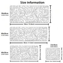 Large Black & White Terrain Graphics Gaming Mouse Pad With Stitched Edges, Non-Slip Rubber Base, Perfect For Computers, Laptops, And Office Desks, Large Mouse Pad