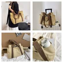 1pc Personalized Tote Bag, Shoulder Bag, Casual Shoppers Bag, Large Capacity Shoulder Bag, Suitable For Work, Travel, Multi-Functional, High Capacity, Lightweight, Practical, Anniversary, Christmas, Vacation, Appropriate For Outdoor/Commuting/Travel/School/Going Out/Sports/Shopping/Daily Use