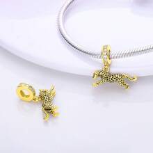 PARCOM 1 Pc Silver-Plated Dancing & Mix-Match Series Beaded Pendant, Fashionable Multifunctional DIY Bracelet & Necklace Jewelry Accessory, Suitable For Daily Wear And Gift-Giving, Can Be A Perfect Jewelry Bracelet Ornament, Birthday And Holiday Gift