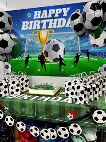 1pc Customized Birthday Background Cloth, Football Theme Party Banner, Customize & Name, Birthday Party Background Cloth For Celebration, Anniversary Decoration, Customize Birthday Party Background, Birthday Hanging Porch Sign Banner Decor For Men, Customize Birthday Party Decoration With Photo & Age, Personalized Party Decoration