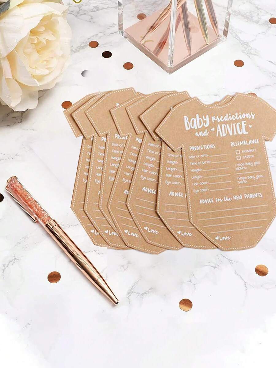 20 lá bài trò chơi tiết lộ giới tính em bé, bài dự đoán/bài khuyên/trang trí tiệc mừng em bé, đồ dùng và hoạt động cho tiệc mừng em bé, giấy Kraft, bài tiết lộ giới tính và lời chúc phúc, trang trí sinh nhật, đồ dùng tiệc tùng - Nhiều màu - Xem 1