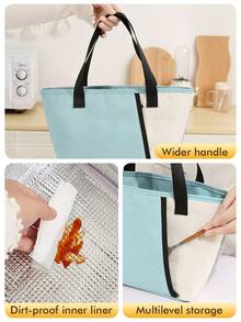 1 Stück rechteckige isolierte Lunch Tasche, große Kapazität Schultertasche Kühltasche, tragbare wasserdichte und auslaufsichere Lunch Box, dicke Aluminiumfolie Isolierung, mehrere Farben erhältlich, wiederverwendbare Lunch Tasche für Schule, Büro, Camping, Picknick, Arbeiter und Kantine, Klassenzimmer Aufbewahrungstasche, Küchenzubehör, Reisezubehör Lunch Box Lunch Tasche Frauen Lehrer Picknick Tasche Kühltasche Picknick Tasche