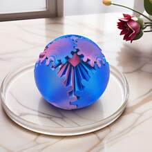 3D 打印齿轮球烦躁玩具 - 放松桌面立方体，减轻焦虑，是派对和生日礼物的理想选择（激光紫蓝色）