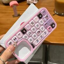 Sanrio Sanrio Cartoon Kurome Hello Kitty Creative Stereo Keyboard Phone Case Anti-Drop Apple Soft Case 13promax Phone Case 15 Protective Case 14 Cute 16 (Single Phone Case)