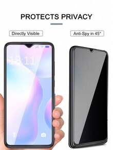3 piezas de protector de pantalla de vidrio templado compatible con Xiaomi/Redmi, anti-espionaje para proteger su privacidad, resistente al agua, anti-huellas dactilares, adhesivo avanzado, calidad de imagen clara, compatible con Xiaomi/Redmi Note 10S/10X 5G/Note 12 Pro/13C/12C/Note 13/Note 12 5G/10/Note 11 4G/Note 11 Pro/Note 9/Note 11S, fácil instalación, compatible con sus fundas de teléfono favoritas - Negro - Ver 4