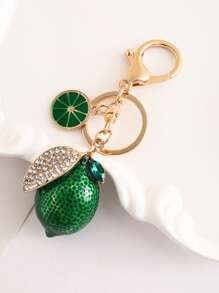 Creative New Rhinestone Decor Lemon Shape Keychain, Perfect For Women, Bag Charm, Car Key Chain Car Accessories School Cute Goth Y2k Christmas Gift Ideas Bag Accessories Lanyards With Id Holder Car Accessories Bag Charms Car Teacher Friend Sister