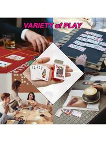 Mini karty do gry - 4 talie 1,5-calowych kieszonkowych kart pokerowych do podróży, sztuczek magicznych i wieczorów w kasynie - najwyższej jakości wodoodporna talia dla dorosłych, nastolatków i wieczorów gier - wyjątkowy pomysł na prezent, upominki na przyjęcia i zestaw kart kolekcjonerskich