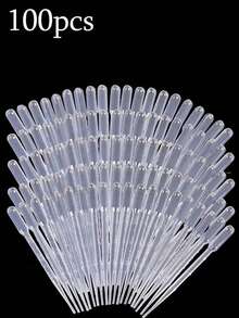 100 piezas/50 piezas/20 piezas Pipeta cuentagotas desechable de plástico transparente graduada de 3 ml, cuentagotas para aceites esenciales, alimentación, uso de laboratorio - surtido aleatorio - transparente - Ver 3