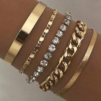 Modernt och mångsidigt armband i minimalistisk punkstil med flera lager