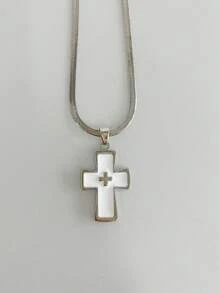 1 Piece Men's Y2K Blade Chain Cross Necklace Ins Style Dark Gothic Punk Style Necklace Niche Design Cool And Spicy Style