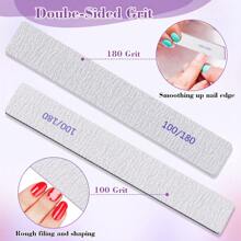 Lima de uñas de doble cara, 100/180 granos, multifuncional, profesional, reutilizable, duradera y de alta dureza, adecuada para el cuidado de uñas de acrílico en el hogar y en el salón de belleza