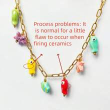 VKHK 1Pc Y2K 18K Gold Plated Stainless Steel Ceramic Starfish Fish Drop Pendant Necklace For Women Fashion Cute Jewelry Gift