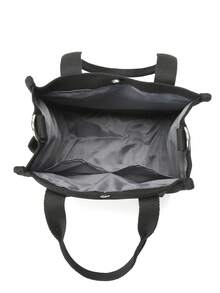 时尚轻便帆布手提包，多口袋设计，多功能斜挎午餐盒造型收纳包，韩版ins风多隔层妈妈宝宝户外便携大容量手提包，超便携时尚妈妈户外手提包 - 黑色 - 查看 4